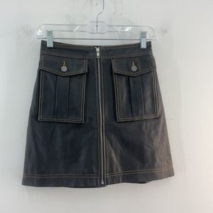 C/MEO Collective Black Leather Skirt